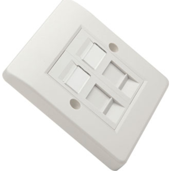 100 270 EXCEL OFFICE SINGLE GANG FACEPLATE w 2xHALF BLANKS
