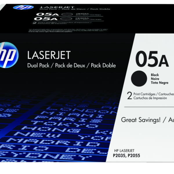 CE505D HP 05A 2 pack Black Original LaserJet Toner Cartridges