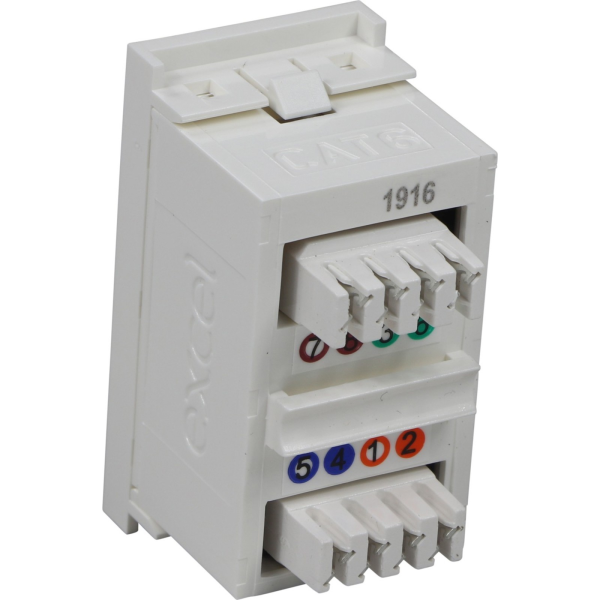 100 300 EXCEL CAT6 UTP MODULE WHITE