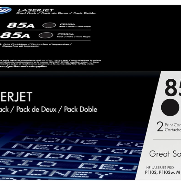 CE285AF HP 85A 2 pack Black Original LaserJet Toner Cartridges