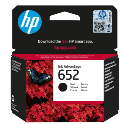 F6V25AE HP 652 Black Original Ink Advantage Cartridge
