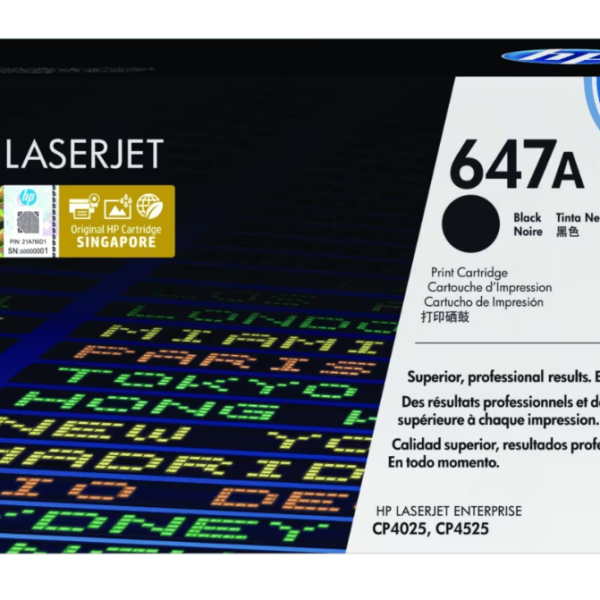 CE260A HP 647A Black Original LaserJet Toner Cartridge