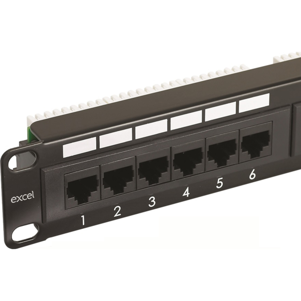 100 304 EXCEL CAT6 24 PORT 1U PATCH PANEL BLACK