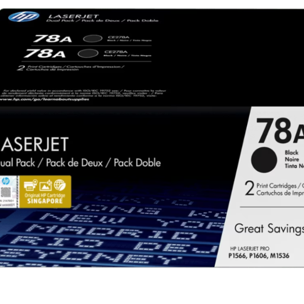 CE278AD HP 78A 2 pack Black Original LaserJet Toner Cartridges