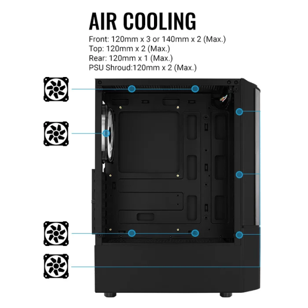 Quantum G BK v3 AeroCool Quantum ARGB Mid Tower Case