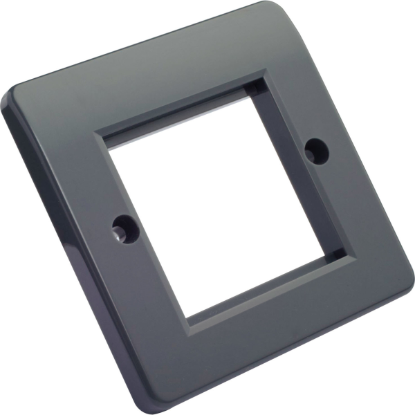 100 270 GE EXCEL OFFICE 1G FACEPLATE w 2xHALF BLANKS GREY