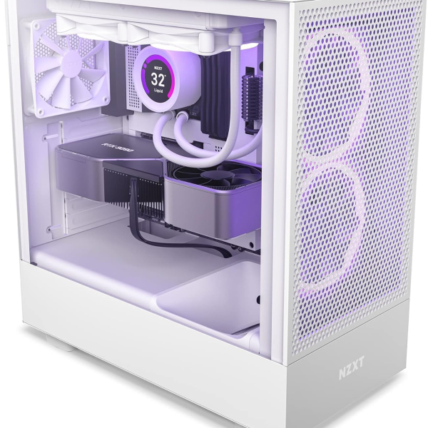 CC H51FW NZXT H5 Flow RGB Compact Mid Tower Airflow Case White