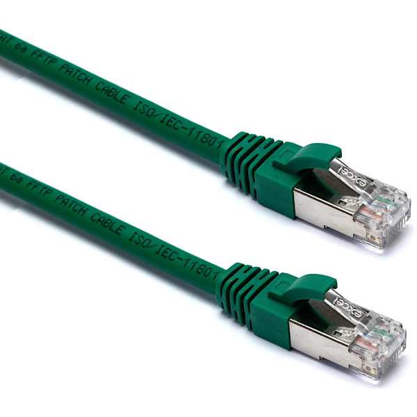 100 173 EXCEL CAT6a FFTP LSOH PATCH LEAD BOOTED 1M GREEN