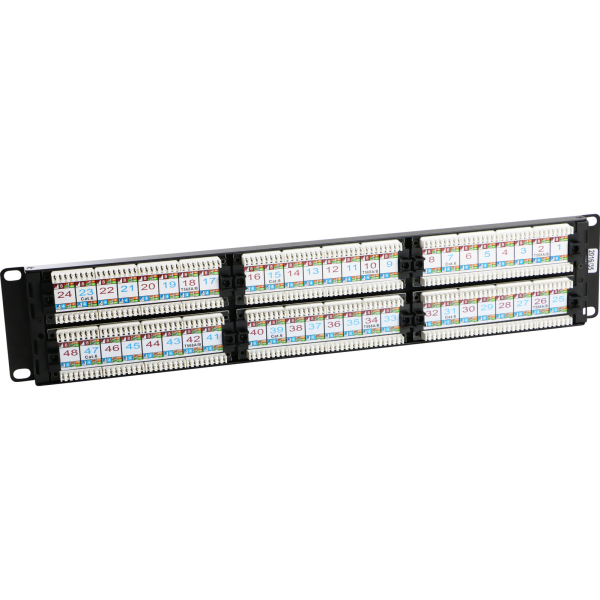 100 306 EXCEL CAT6 48 PORT 2U PATCH PANEL BLACK