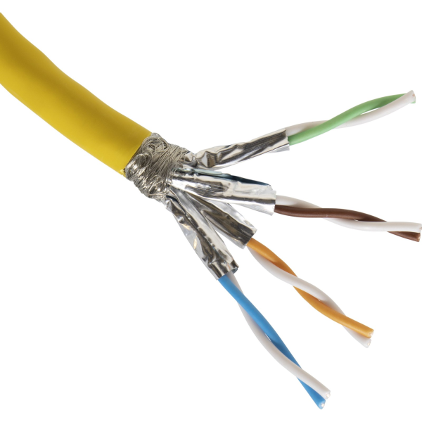 100 910 EXCEL CAT7A SFTP 1000MHZ CABLE LSOH 500M YELLOW