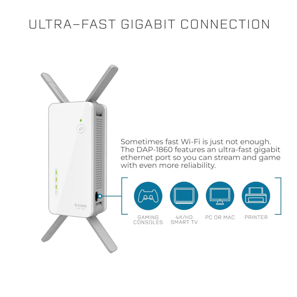 DAP 1860 Wireless AC2600 Dual Band Range Extender