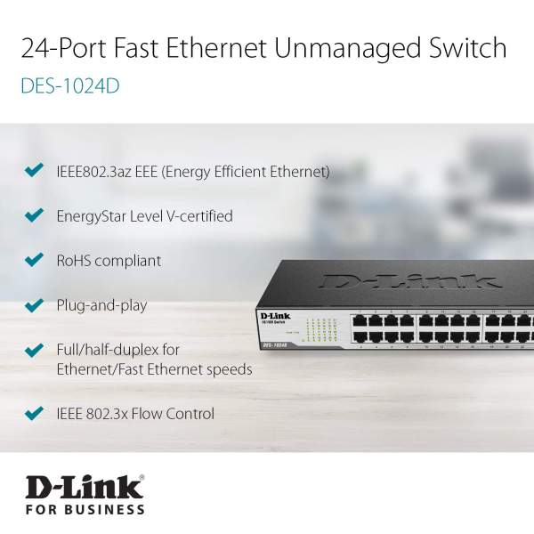 DES 1024D 24 Port Fast Ethernet Unmanaged Desktop Switch