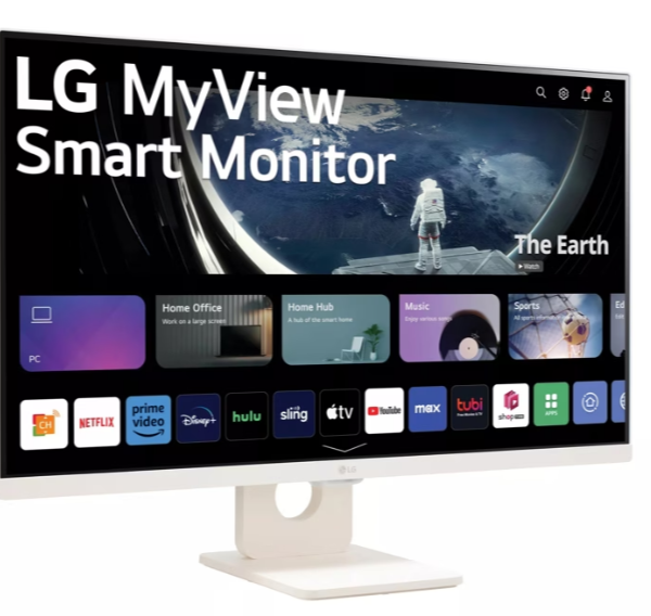 27SR50F W AMA 27 Full HD IPS MyView Smart Monitor with webOS and Built in Speakers
