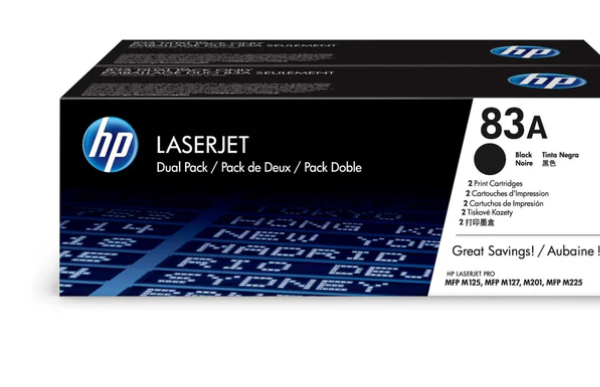 CF283AF HP 83A 2 pack Black Original LaserJet Toner Cartridges