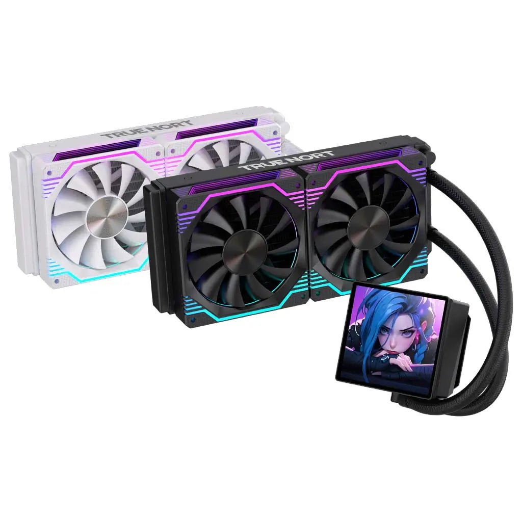 True Nort 240D Liquid CPU Cooler, 240mm Radiator with DIY Display Screen, Dual ARGB Fans, Intel/AMD Support