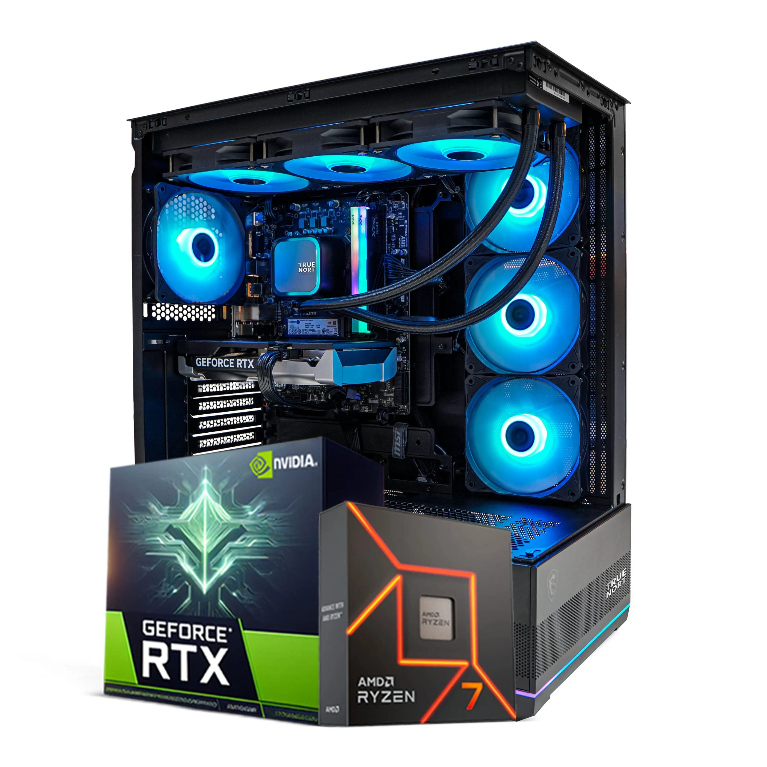 Gaming PC Beast, Ryzen 7 7800X3D, RTX 5090 32GB Graphics Card, 32GB RAM, 1TB SSD, 1000W Gold PSU, Windows 11 Pro