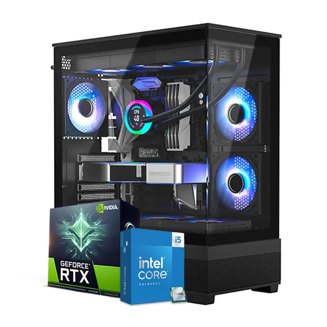 Next-Gen 5060 Ti Gaming PC, Core i5-14400F 10 Cores 16 Threads, RTX 5060TI 8GB Graphics Card, 16GB RAM, 1TB NVMe SSD, 240mm Liquid Cooler, Windows 11 Pro